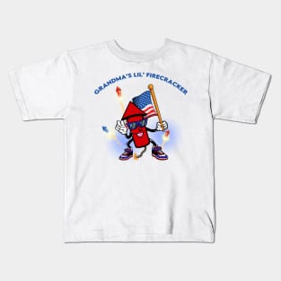 Grandma's Lil' Firecracker Kids 4th of July Kids T-Shirt